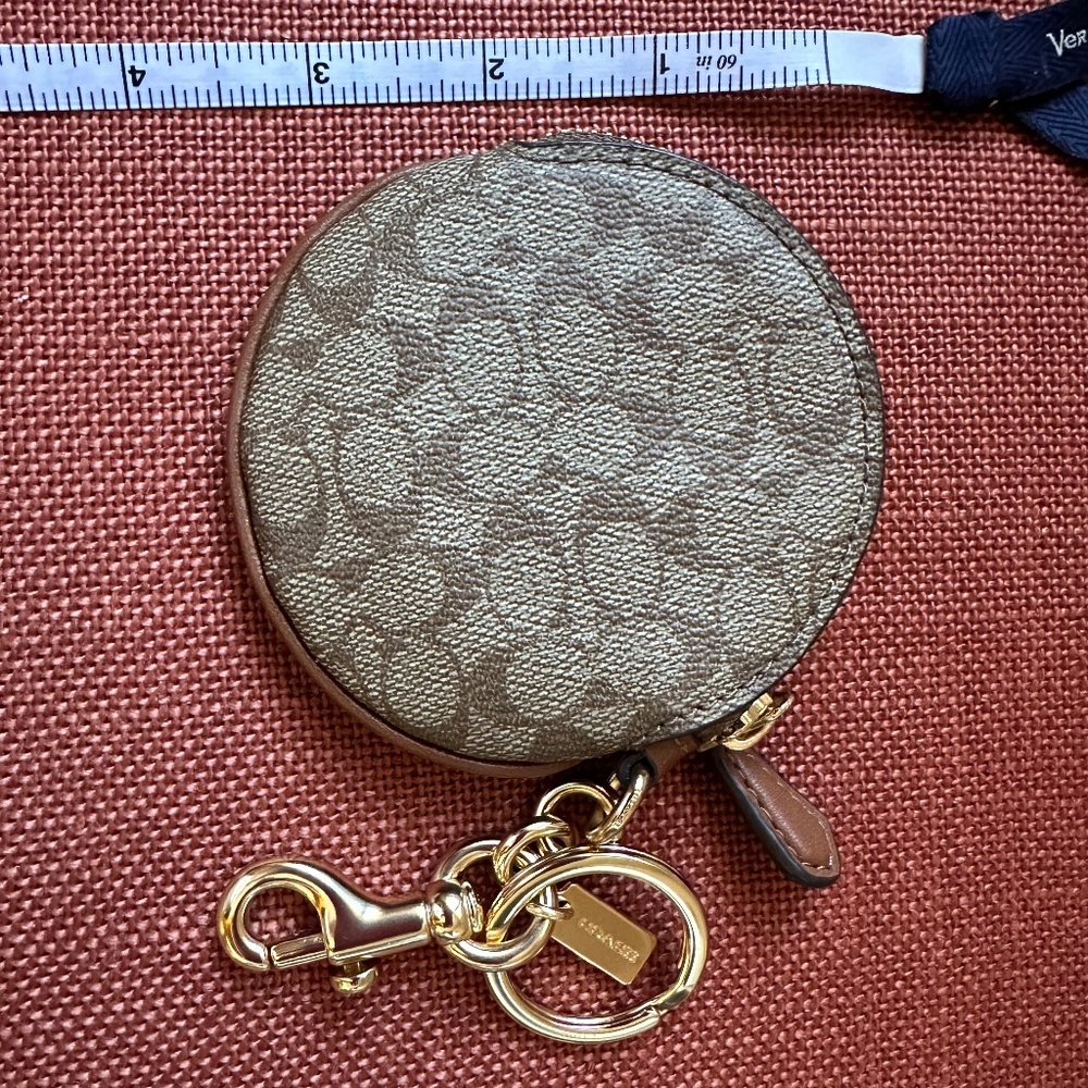 Coach circular coin purse and key chain